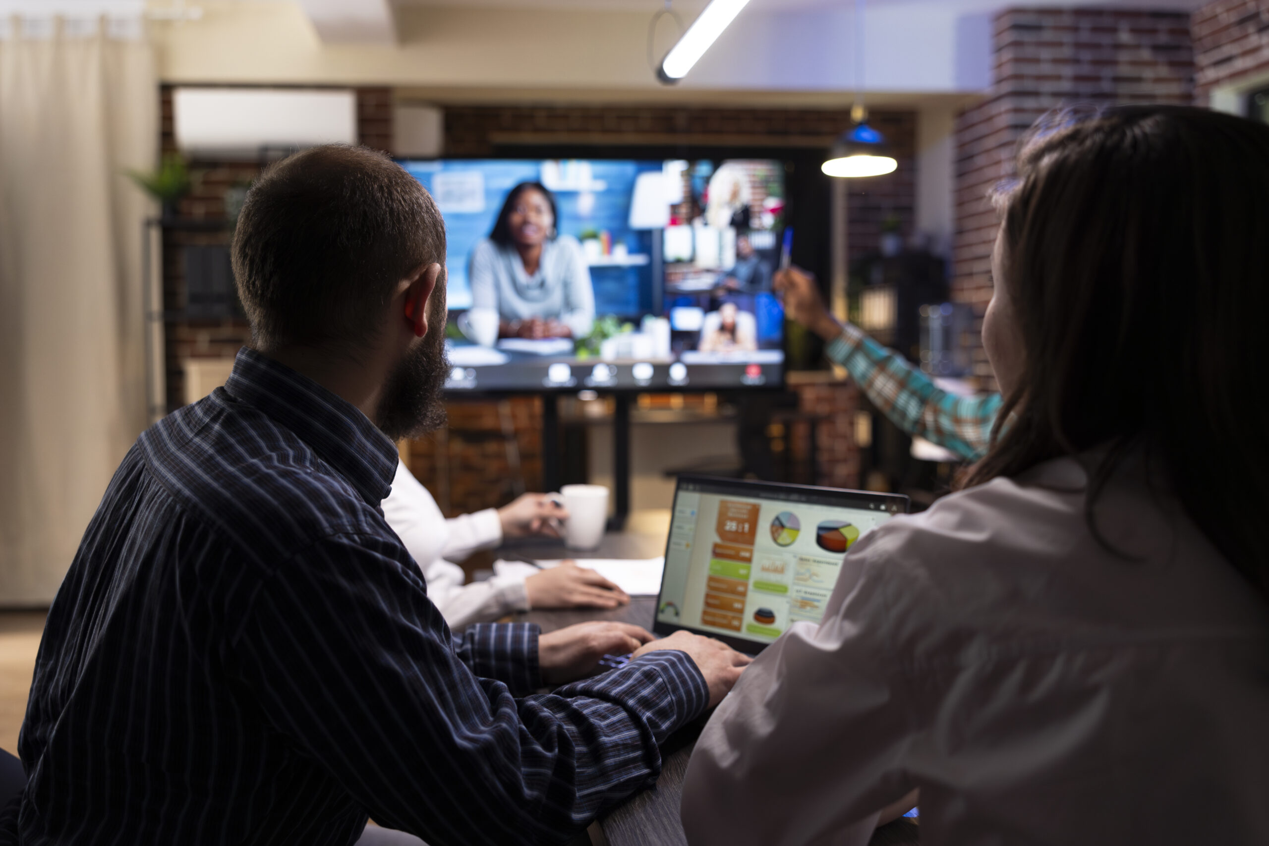 diverse professionals in virtual meeting